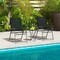 Costway 4pcs Patio Folding Portable Dining Chairs Metal Frame Armrests Garden Black/Grey/White